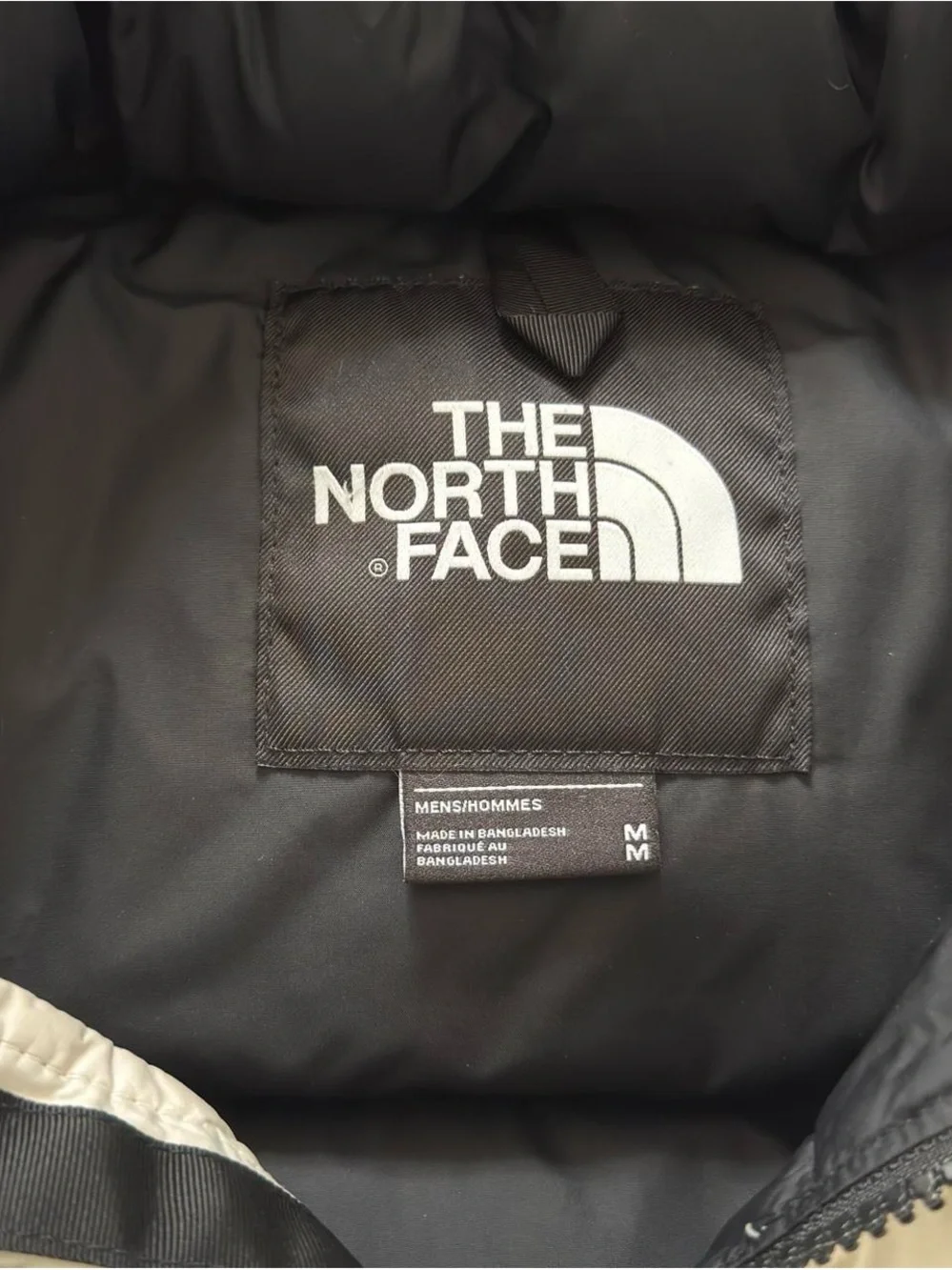 The North Face Men's Puffer Jacket in Black & Cream Colorblock